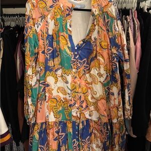 ANTONIO MELANI Vibrant Floral Long Sleeve Dress